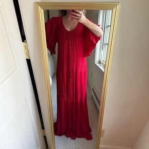 Free People Vibrant Red Maxi Dress